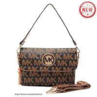 michael kors logo signature groot bruin schoudertas Handtas Outlet nlr29996